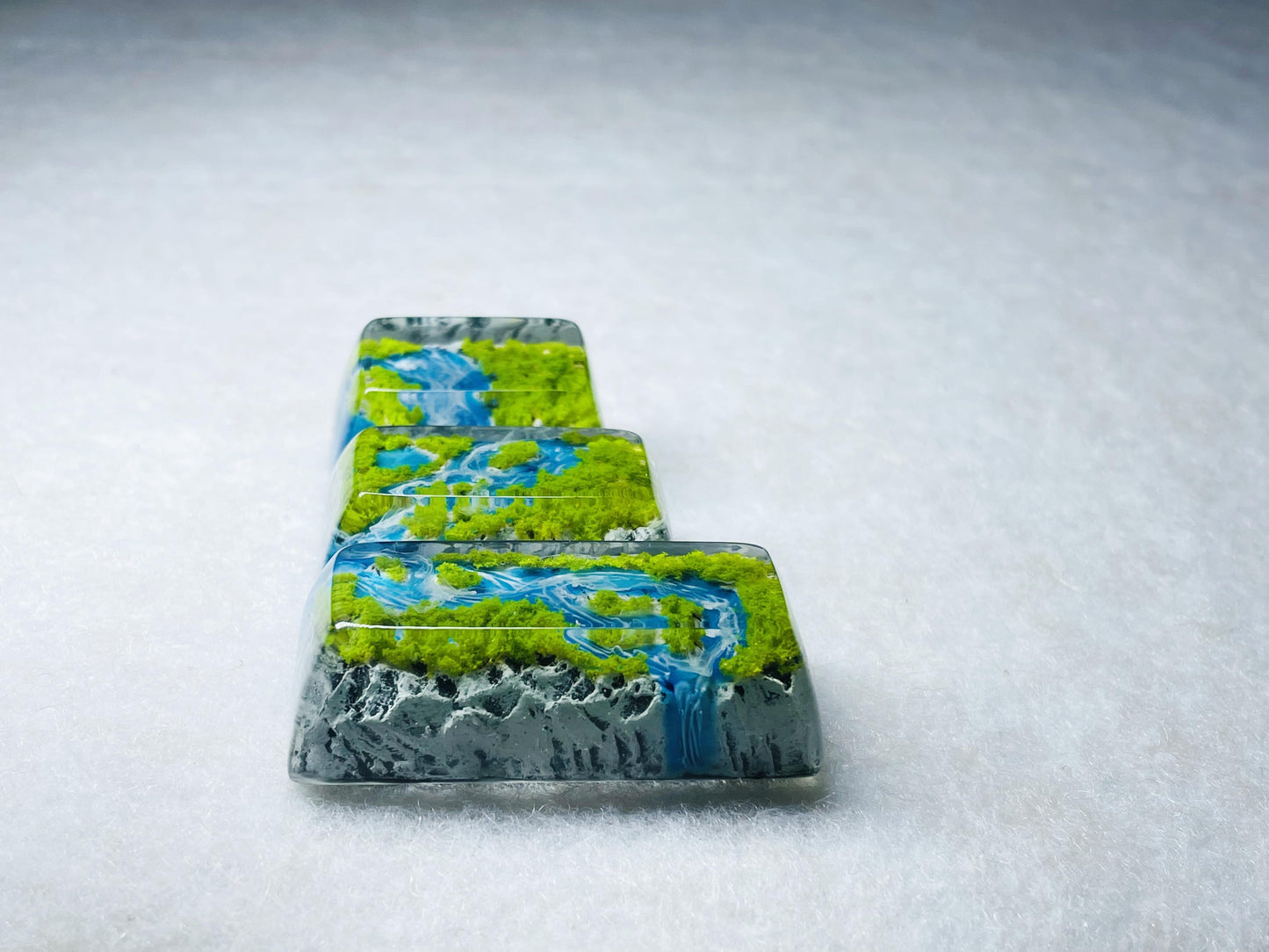 SA Islands Streams Keycaps, Micro Landscape Keycaps, Mountain Seasons Keycaps, Mechanical Keyboard Keycaps. - HiJenney