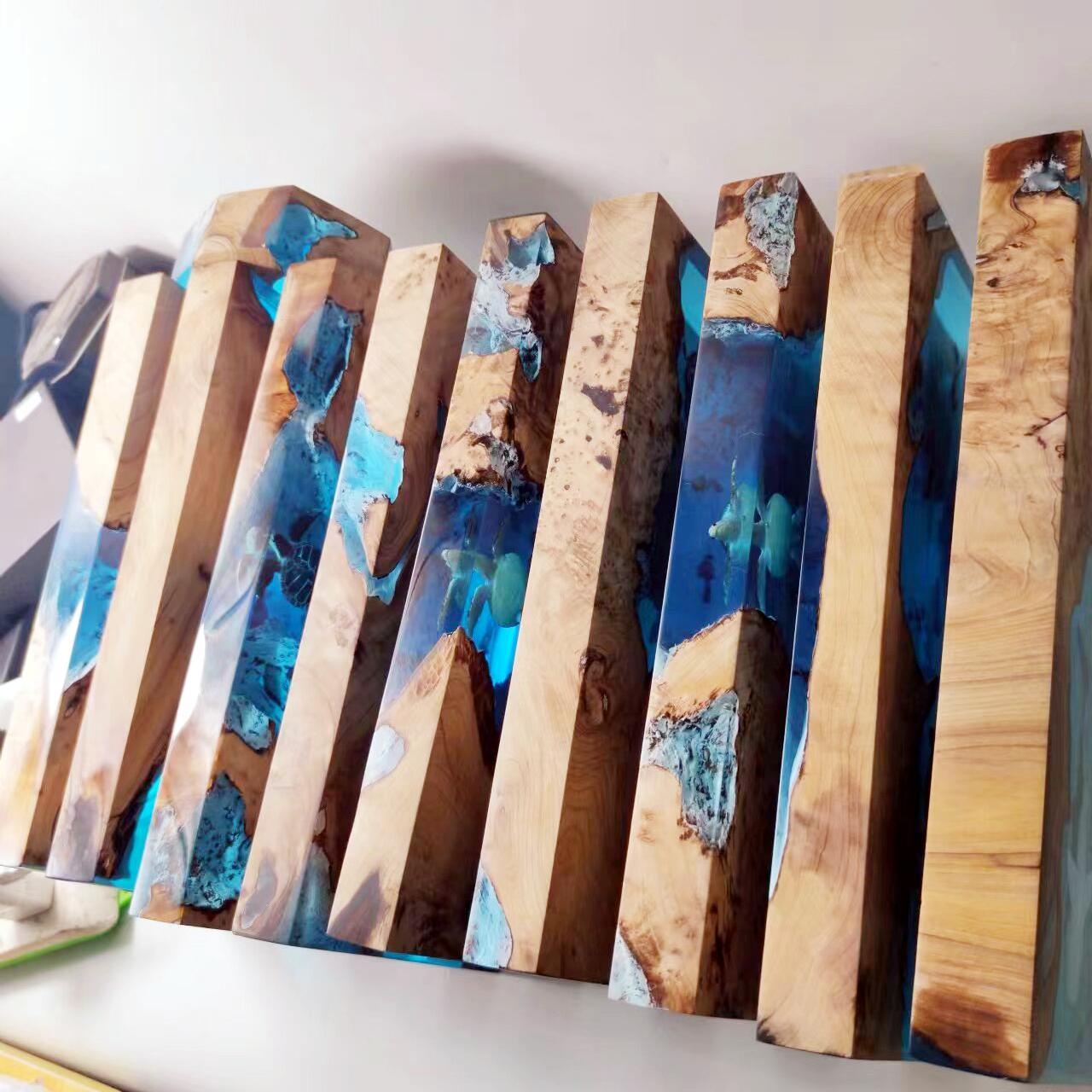 Diorama Ocean Cave Epoxy Lamp, Artisan Wood Resin Lamp, Humpback Whale Diver Night Light, Home Decor, Mood Light. - HiJenney