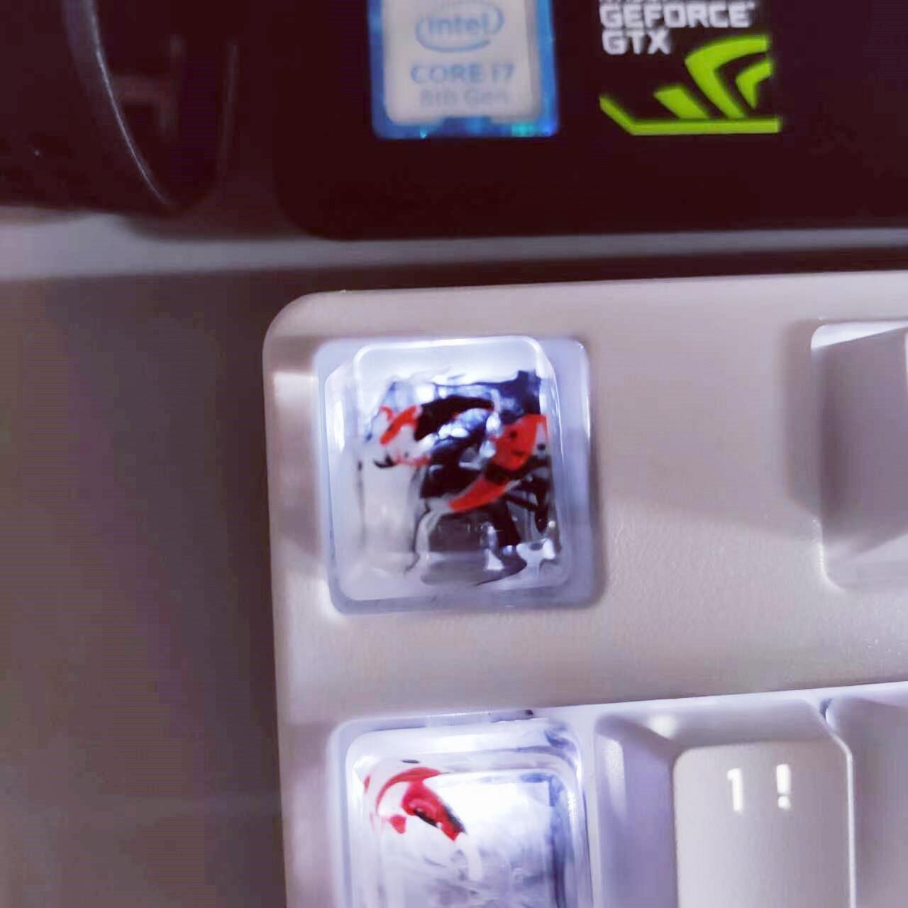 Transparent Koi Fish Keycap, RGB Light-Transmitting Keycap, Artisan Clear Resin Keycap, Custom Mechanical Keyboard Keycap. - HiJenney