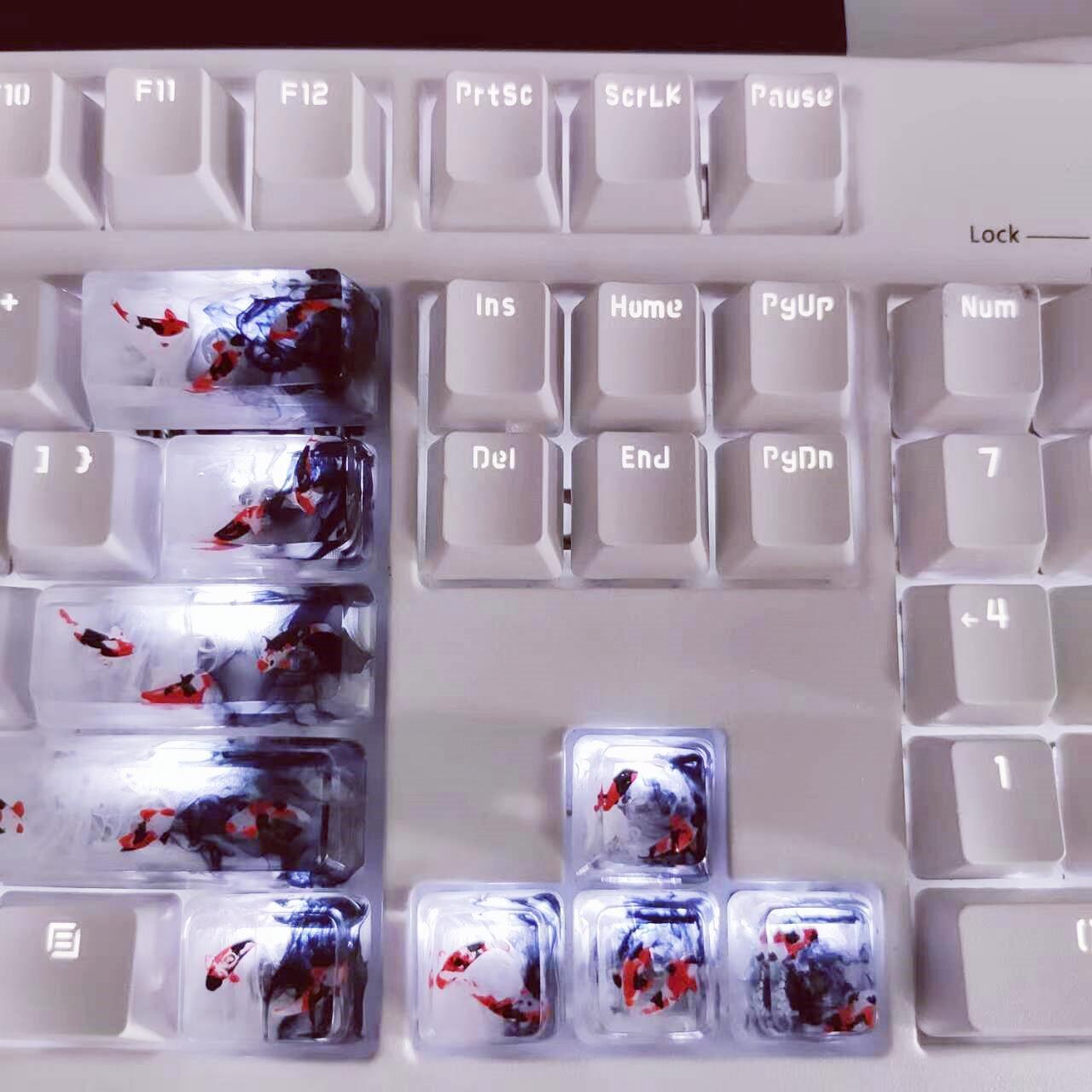 Transparent Koi Fish Keycap, RGB Light-Transmitting Keycap, Artisan Clear Resin Keycap, Custom Mechanical Keyboard Keycap. - HiJenney