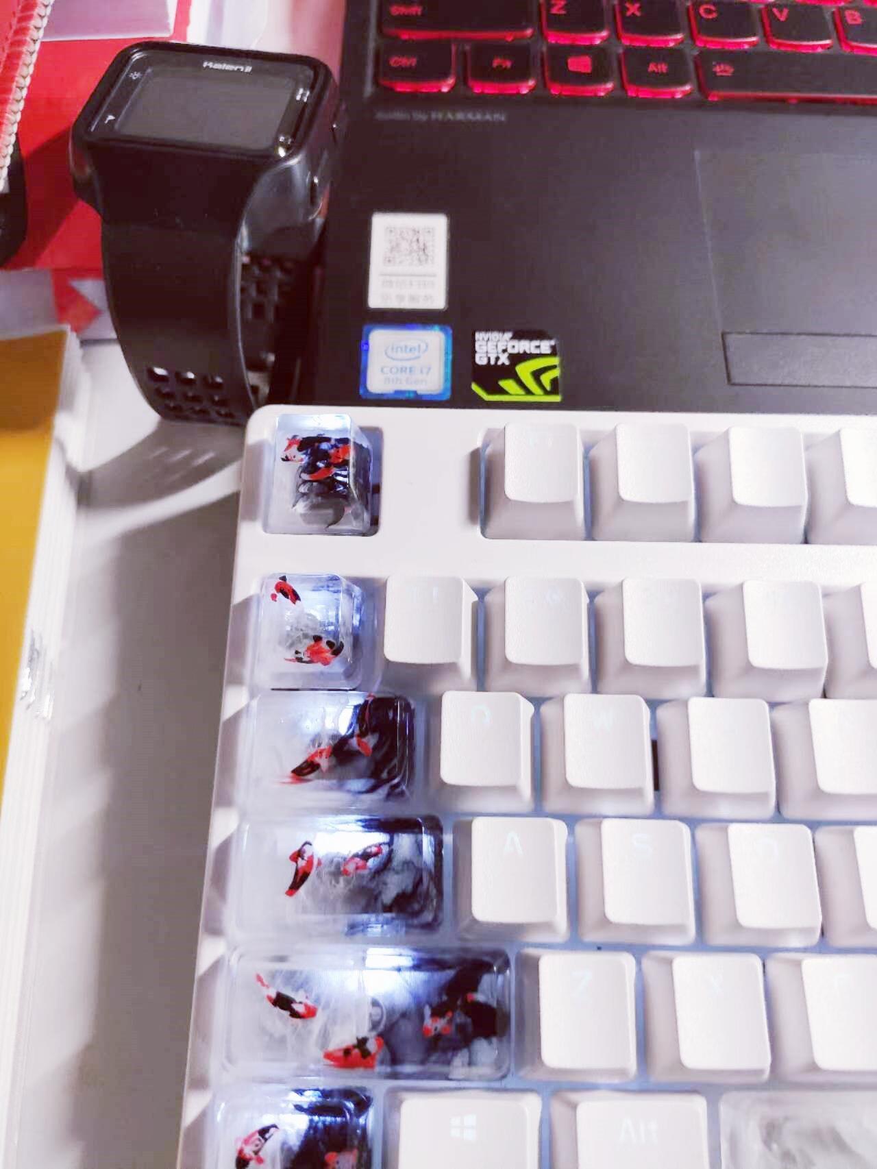 Transparent Koi Fish Keycap, RGB Light-Transmitting Keycap, Artisan Clear Resin Keycap, Custom Mechanical Keyboard Keycap. - HiJenney