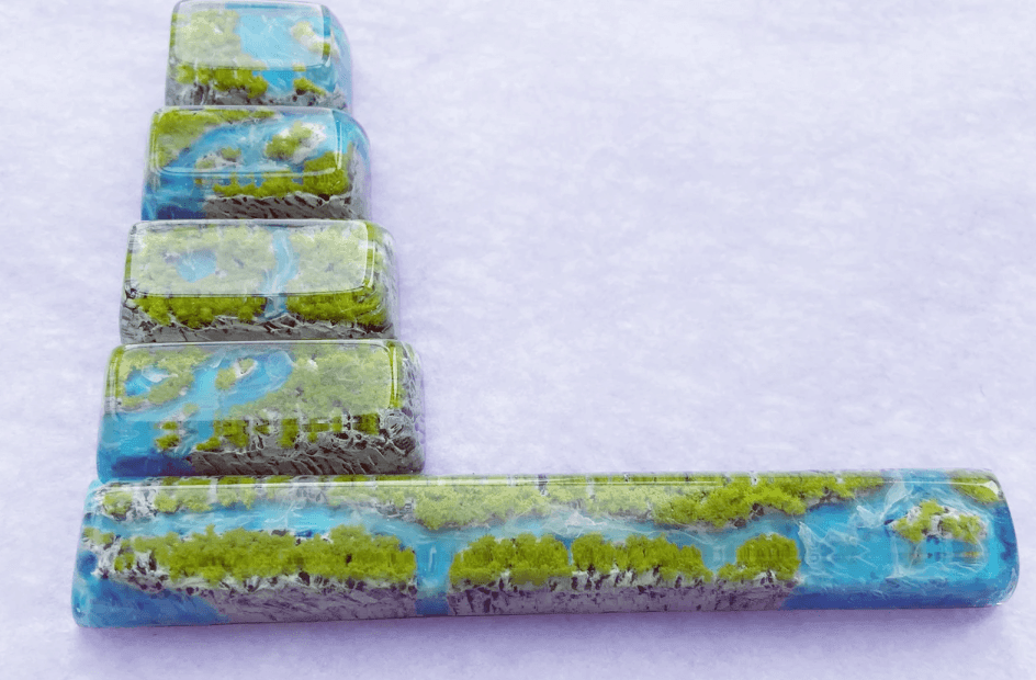 OEM Islands Streams Keycaps, Aritsan Resin Keycap, Seasons Mountain Keycaps, Mechanical Keyboard Keycaps. - HiJenney