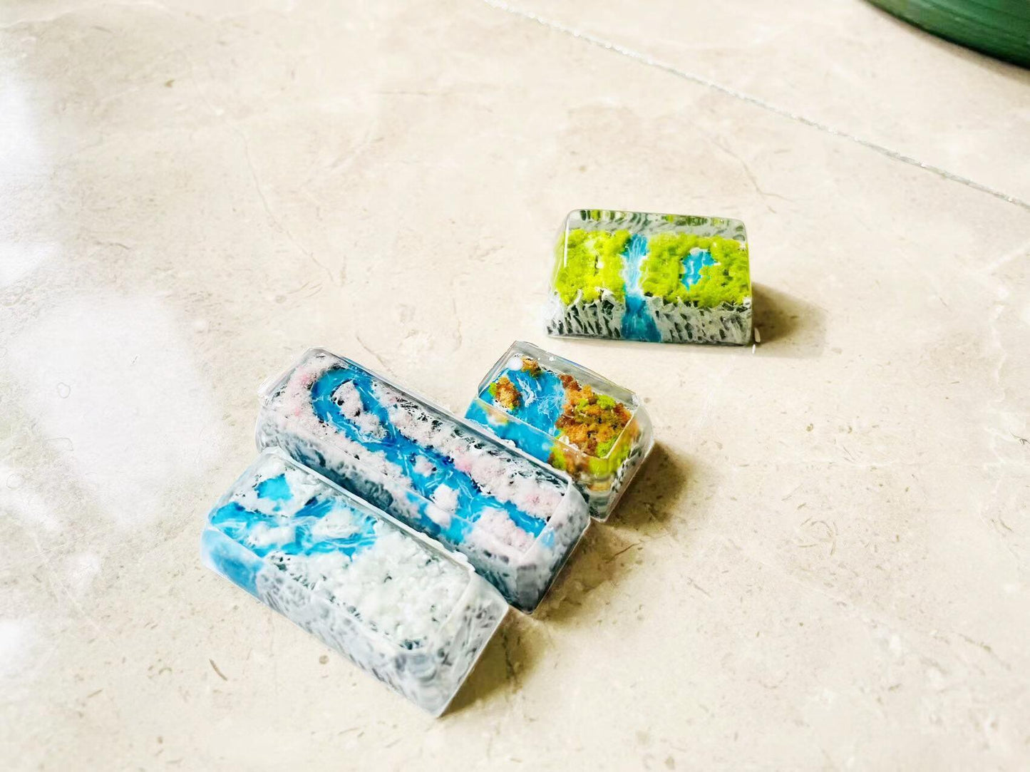 SA Islands Streams Keycaps, Micro Landscape Keycaps, Mountain Seasons Keycaps, Mechanical Keyboard Keycaps. - HiJenney