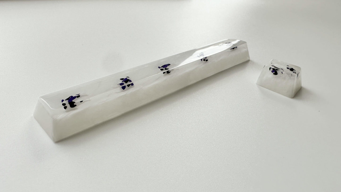 White Custom Keycap, Purple Black White Koi Fish Keycap, Handmade Koi Keycaps, For Mechanical Keyboard. - HiJenney