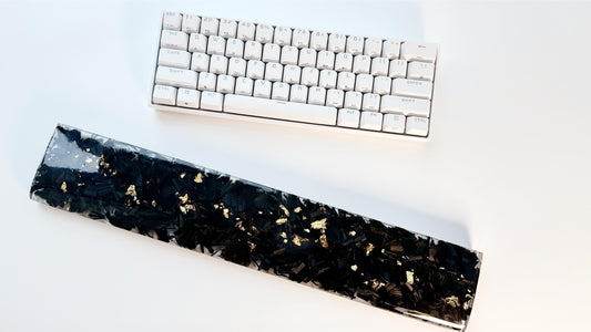 Carbon Fiber Gold Foil Wrist Rest, Artisan Clear Resin KeyboardWrist Rest, Custom Gaming Setup, Personalized Gift. - HiJenney