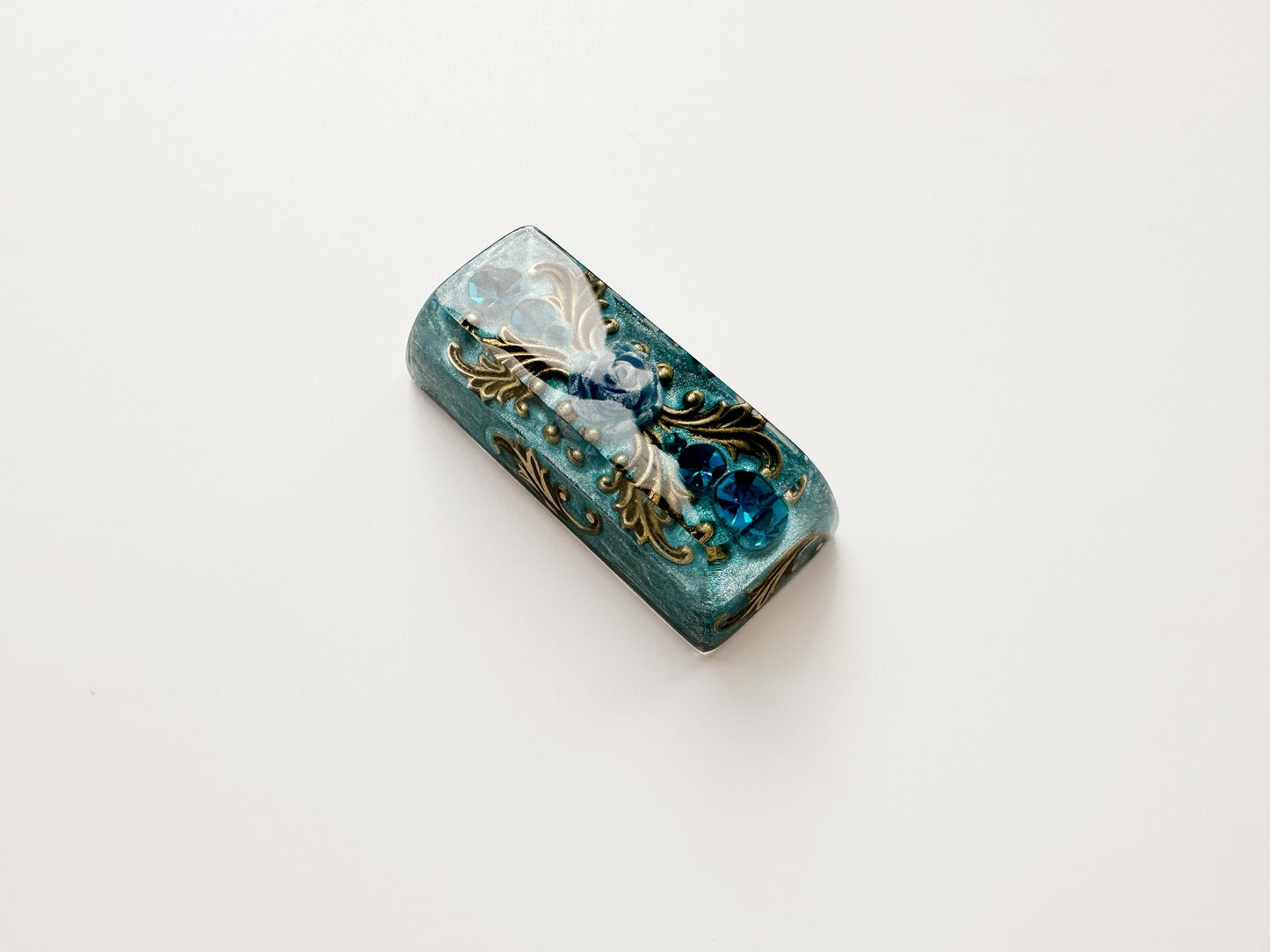 English Blue Rose Keycaps, Artisan Resin Custom Keycap, Mechanical Keyboard Keycap, Gaming Setup, Personalized Gift. - HiJenney