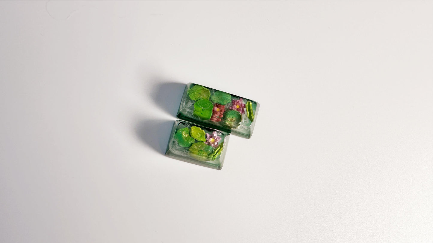 Lotus Pond Keycaps, Aritsan Resin Custom Keycaps, Mechanical Keyboard, Personalized Keycaps, SA, OEM Keycap. - HiJenney
