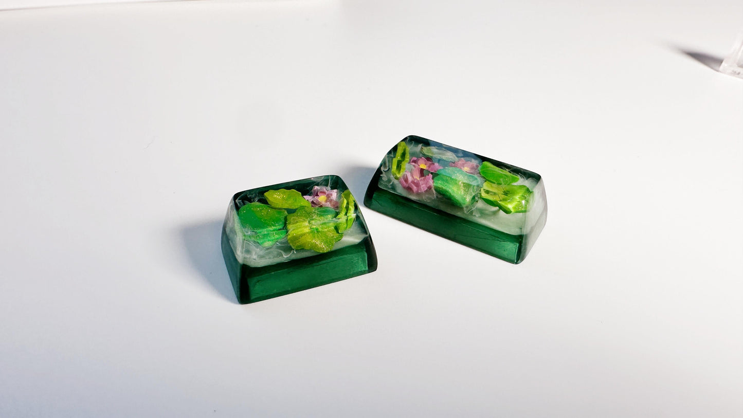 Lotus Pond Keycaps, Aritsan Resin Custom Keycaps, Mechanical Keyboard, Personalized Keycaps, SA, OEM Keycap. - HiJenney
