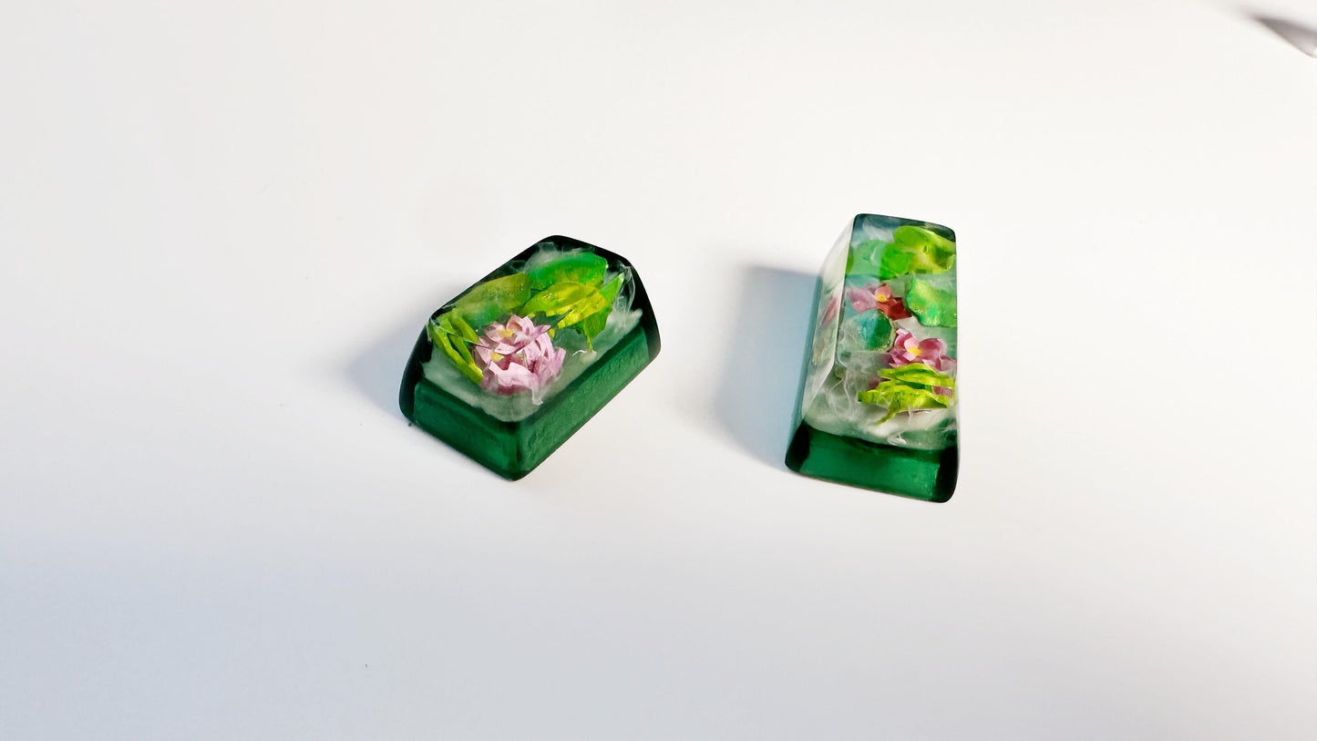 Lotus Pond Keycaps, Aritsan Resin Custom Keycaps, Mechanical Keyboard, Personalized Keycaps, SA, OEM Keycap. - HiJenney