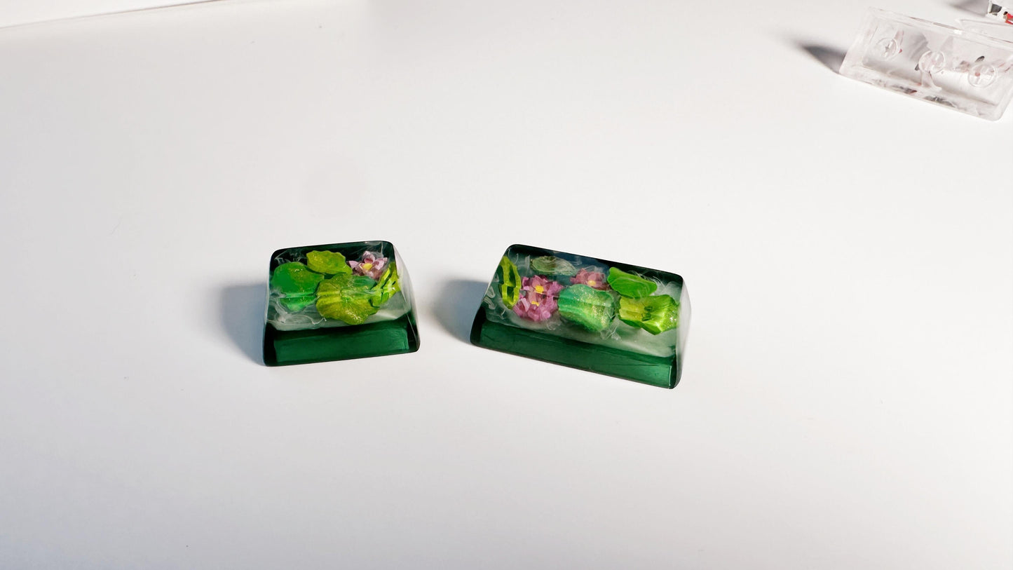 Lotus Pond Keycaps, Aritsan Resin Custom Keycaps, Mechanical Keyboard, Personalized Keycaps, SA, OEM Keycap. - HiJenney