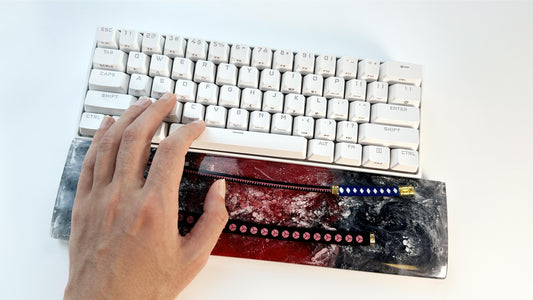 Black Red Anime Katana Wrist Rest, Artisan Resin Keyboard Wrist Rest, Samurai Sword Gaming Setup, Custom Unique Gift. - HiJenney