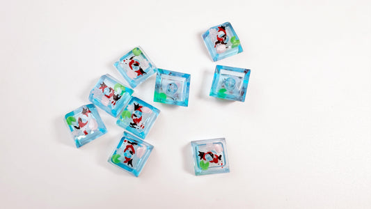 Sakura Koi Fish Keycaps, Lotus Pond Keycaps, Artisan Clear Resin Keycap, Mechanical Keyboard Keycaps, Unique Gift. - HiJenney