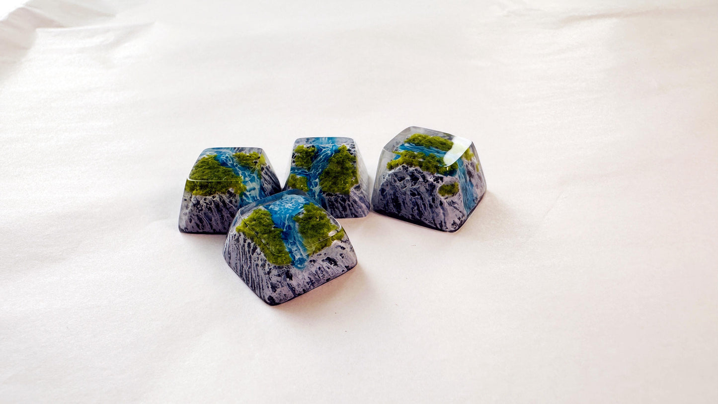 OEM Islands Streams Keycaps, Aritsan Resin Keycap, Seasons Mountain Keycaps, Mechanical Keyboard Keycaps. - HiJenney