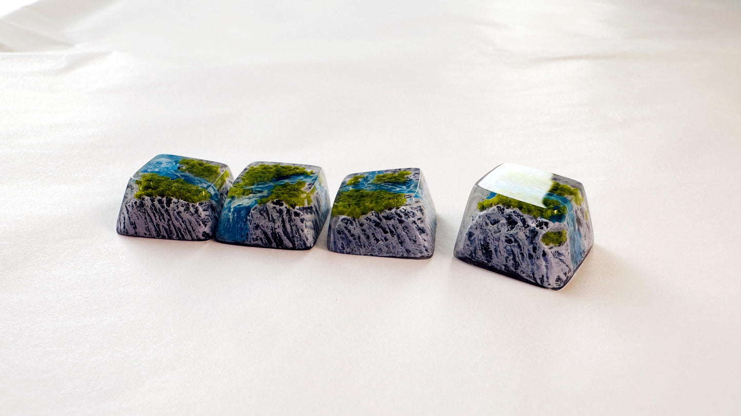 OEM Islands Streams Keycaps, Aritsan Resin Keycap, Seasons Mountain Keycaps, Mechanical Keyboard Keycaps. - HiJenney