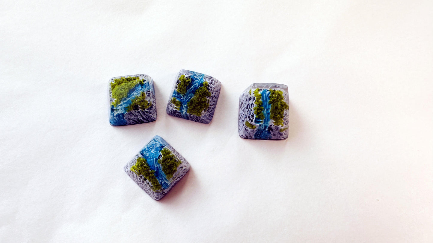 OEM Islands Streams Keycaps, Aritsan Resin Keycap, Seasons Mountain Keycaps, Mechanical Keyboard Keycaps. - HiJenney