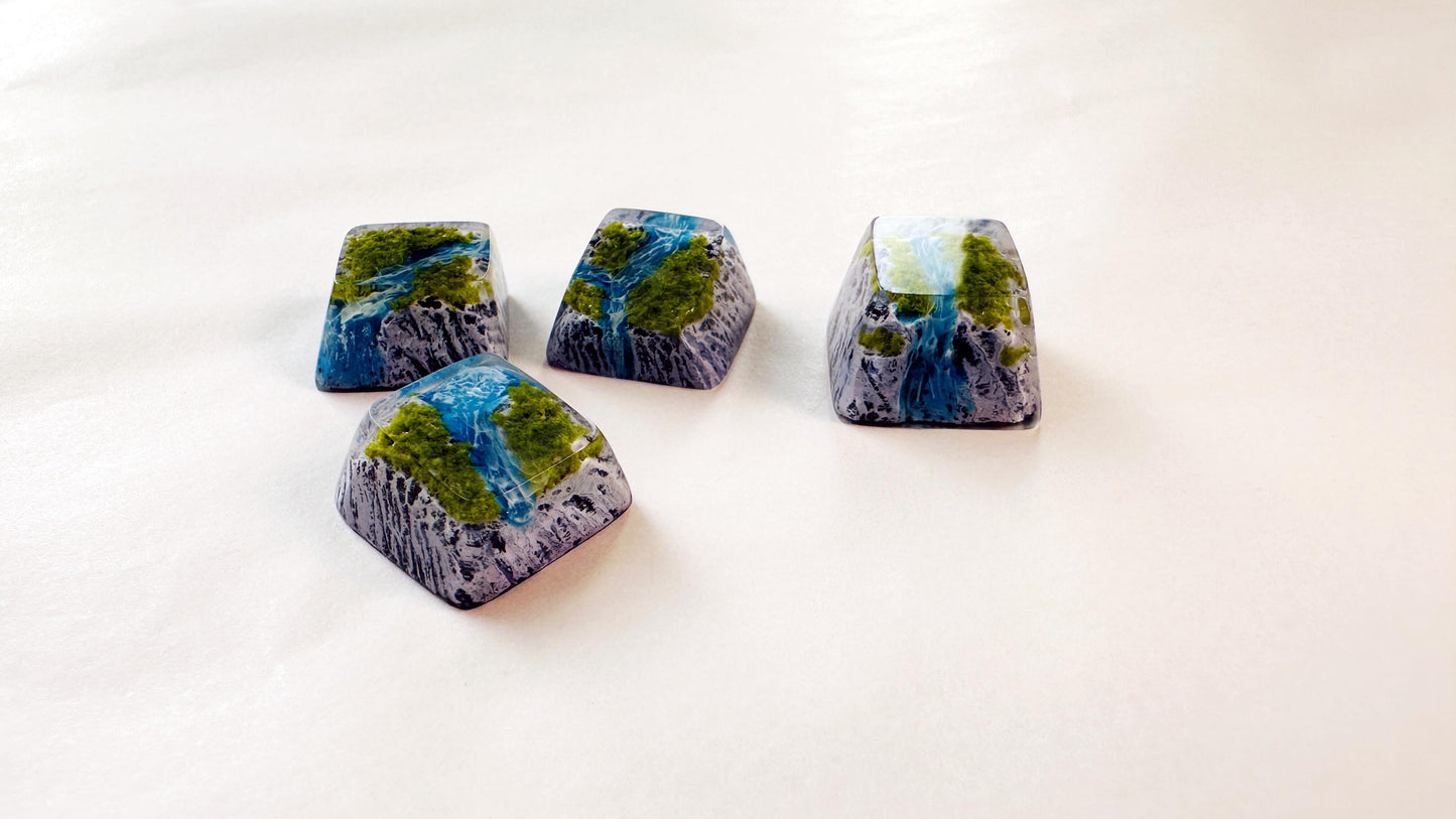 OEM Islands Streams Keycaps, Aritsan Resin Keycap, Seasons Mountain Keycaps, Mechanical Keyboard Keycaps. - HiJenney
