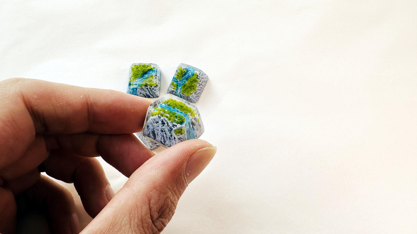 OEM Islands Streams Keycaps, Aritsan Resin Keycap, Seasons Mountain Keycaps, Mechanical Keyboard Keycaps. - HiJenney