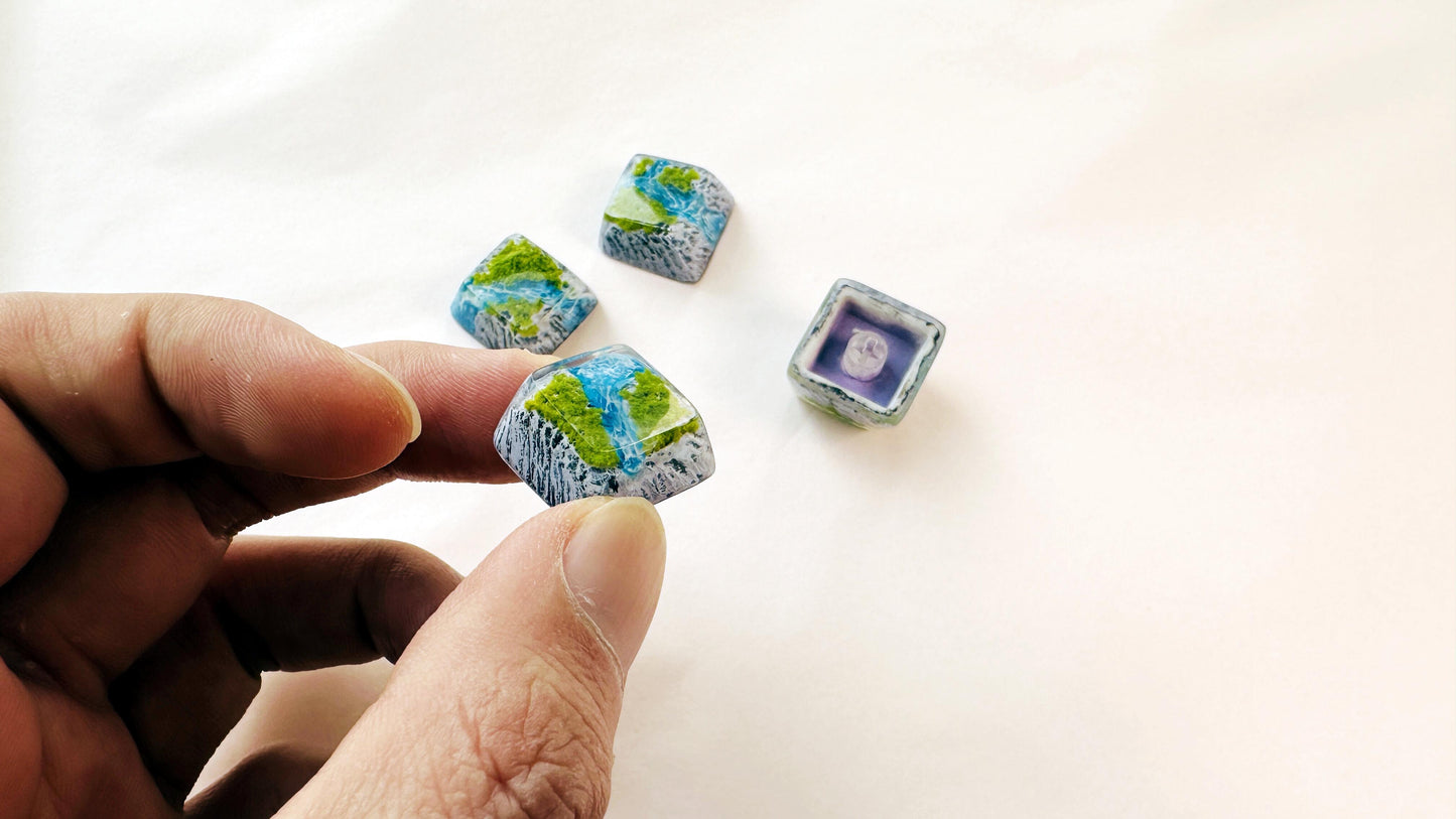 OEM Islands Streams Keycaps, Aritsan Resin Keycap, Seasons Mountain Keycaps, Mechanical Keyboard Keycaps. - HiJenney