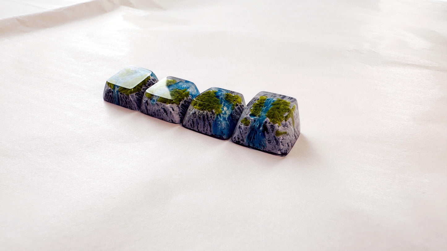 OEM Islands Streams Keycaps, Aritsan Resin Keycap, Seasons Mountain Keycaps, Mechanical Keyboard Keycaps. - HiJenney