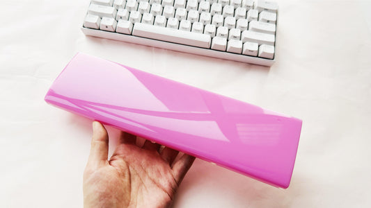 Custom Hot Pink Wrist Rest, Solid Color Artisan Resin Keyboard Wrist Rest, Gaming Setups, Desk Decor, Personalized Gift. - HiJenney