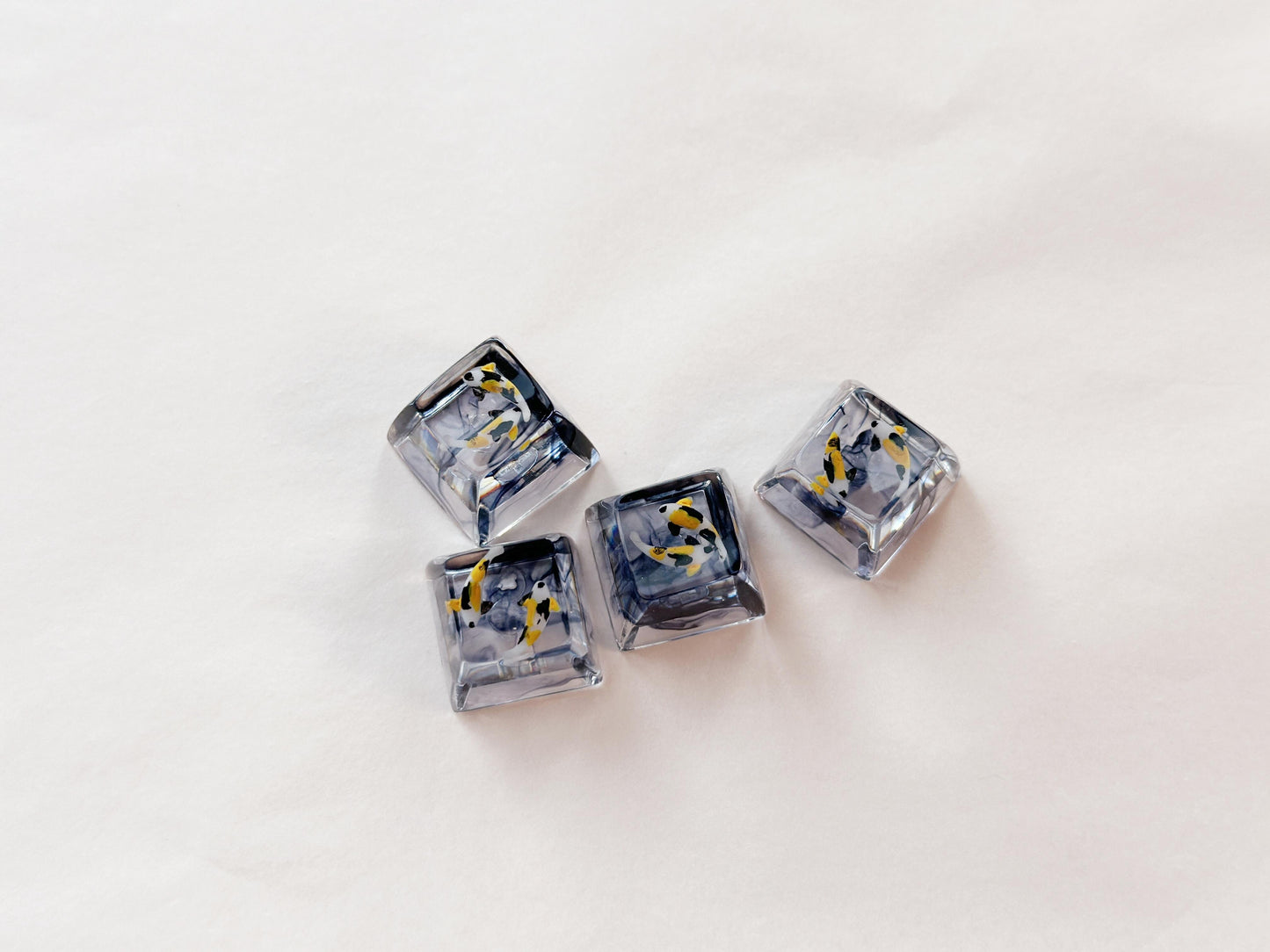 Transparent Black Orange Koi Fish Keycap, Artisan Clear Resin Keycap, Custom Keycap, Uniqe Gift. - HiJenney