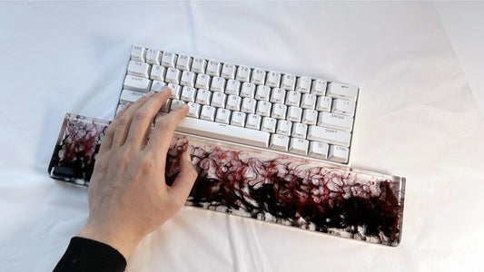 Black Red Flame Keyboard Wrist Rest, Artisan Clear Resin Wrist Rest, Custom Gaming Setup, Personalized Gift. - HiJenney