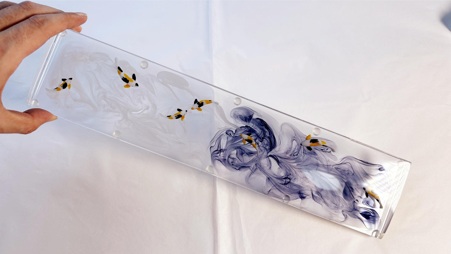 Orange Koi Fish Wrist Rest, Artisan Clear Resin Wrist Rest, Custom Keyboard Wrist Rest, Personalized Gift, Desk Decor. - HiJenney