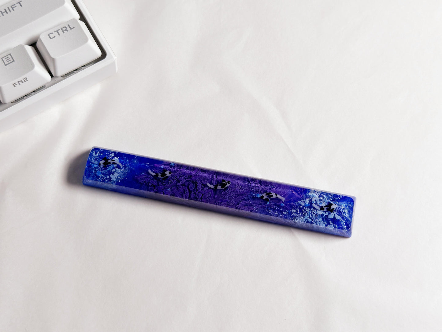 Royal Blue Purple Koi Fish Pond Keycap, Artisan Resin Keycap, Custom Cherry Swtich Keycaps, Gaming Setup. - HiJenney