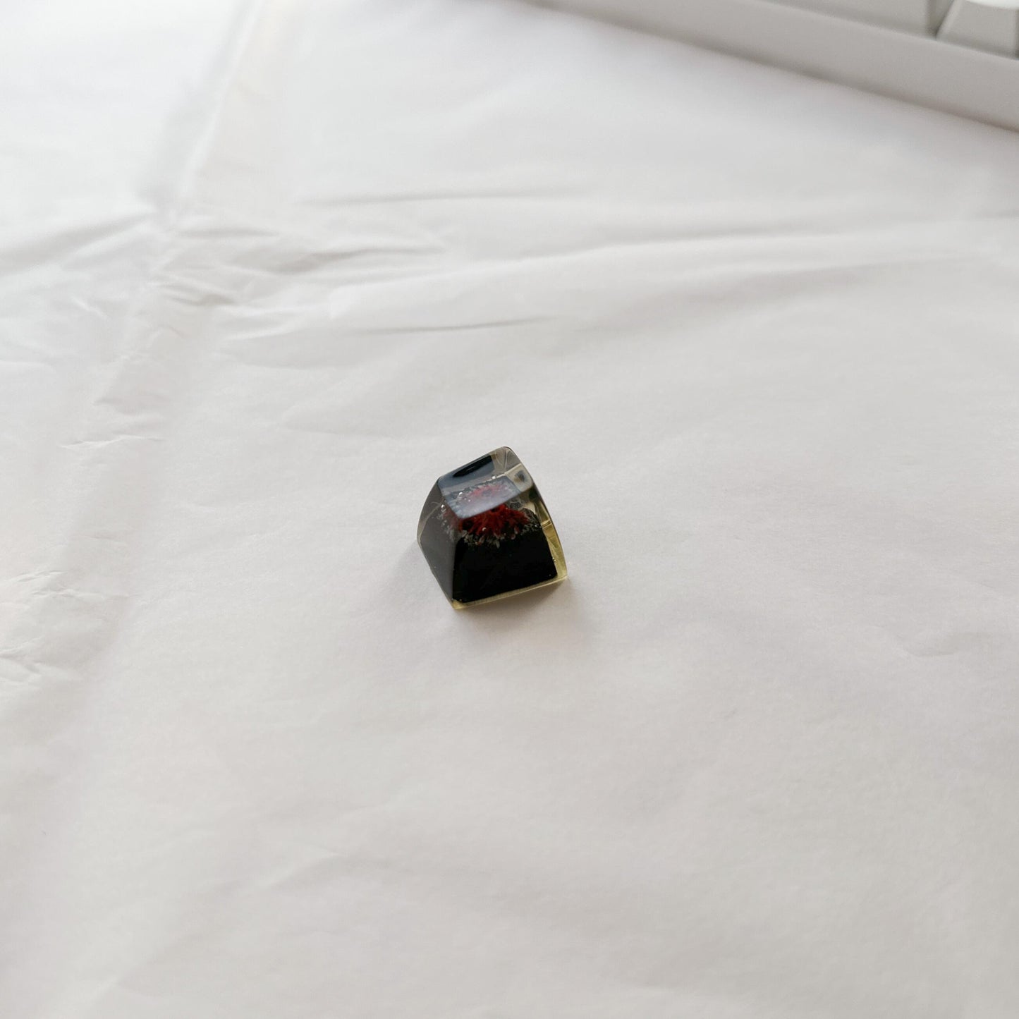Black Red Volcano Keycaps, Artisan Clear Resin Keycaps, Personalized Custom Keycaps, OEM, SA Keycaps, ESC Keycaps. - HiJenney
