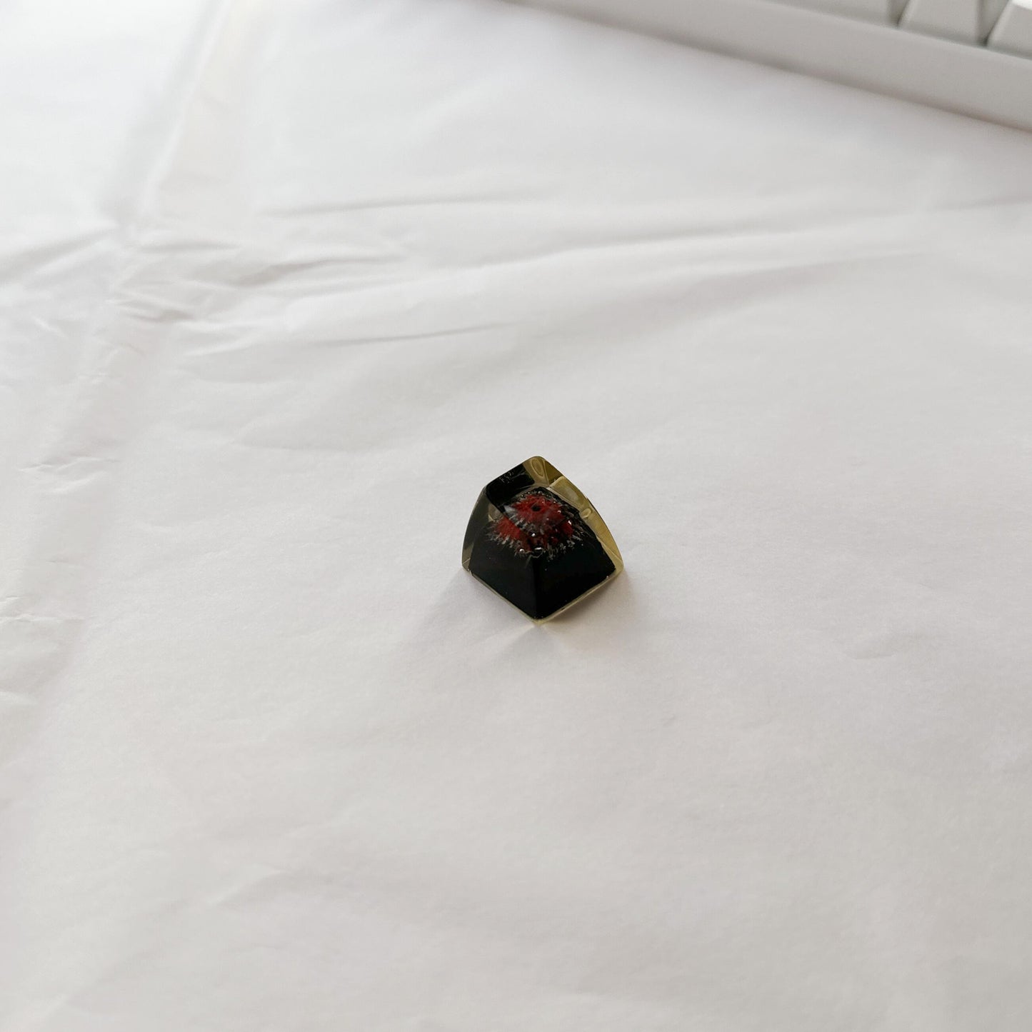 Black Red Volcano Keycaps, Artisan Clear Resin Keycaps, Personalized Custom Keycaps, OEM, SA Keycaps, ESC Keycaps. - HiJenney
