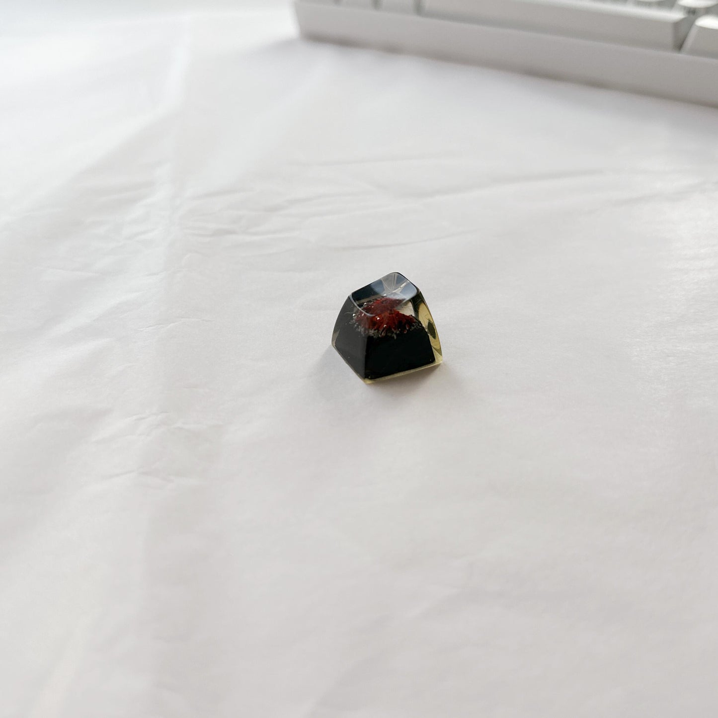 Black Red Volcano Keycaps, Artisan Clear Resin Keycaps, Personalized Custom Keycaps, OEM, SA Keycaps, ESC Keycaps. - HiJenney