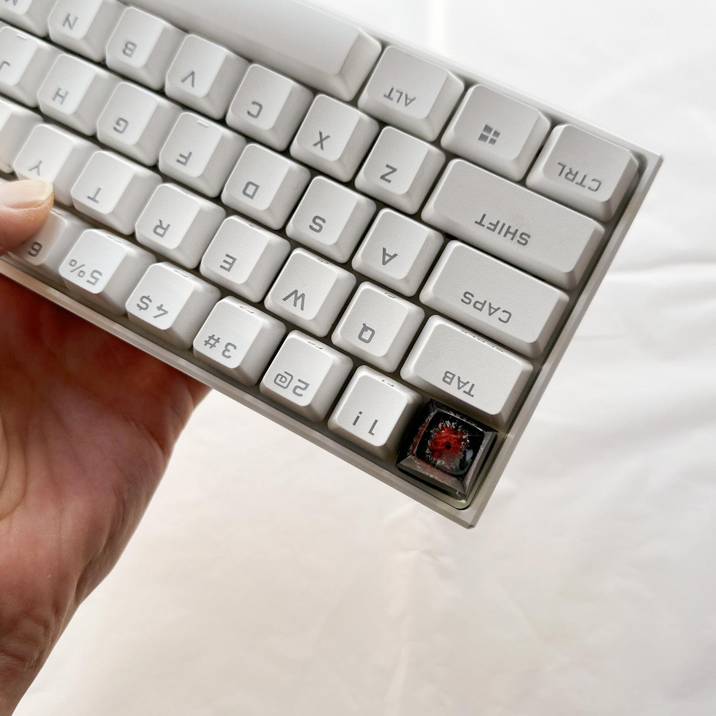 Black Red Volcano Keycaps, Artisan Clear Resin Keycaps, Personalized Custom Keycaps, OEM, SA Keycaps, ESC Keycaps. - HiJenney