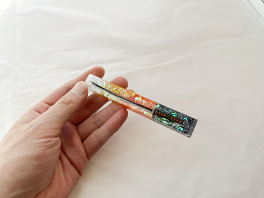 Golden Flakes Anime Katana Spacebar Keycap, Artisan Resin Custom Keycaps, Mechanical keyboard keycaps. - HiJenney