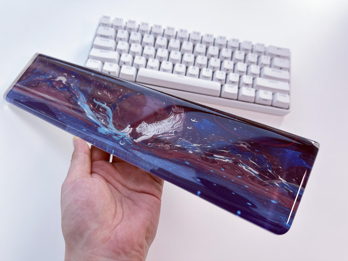 Anime Sticker Wrist Rest, Artisan Resin Keyboard Wrist Rest, Custom Print Poster Wrist Rest, Desk Setup. - HiJenney