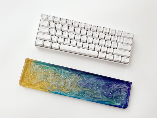 Gilded Starry Sky Wrist Rest, Golden Pearlescent Powder Wrist Rest, Custom Keyboard Wrist Rest, Gaming Setups. - HiJenney