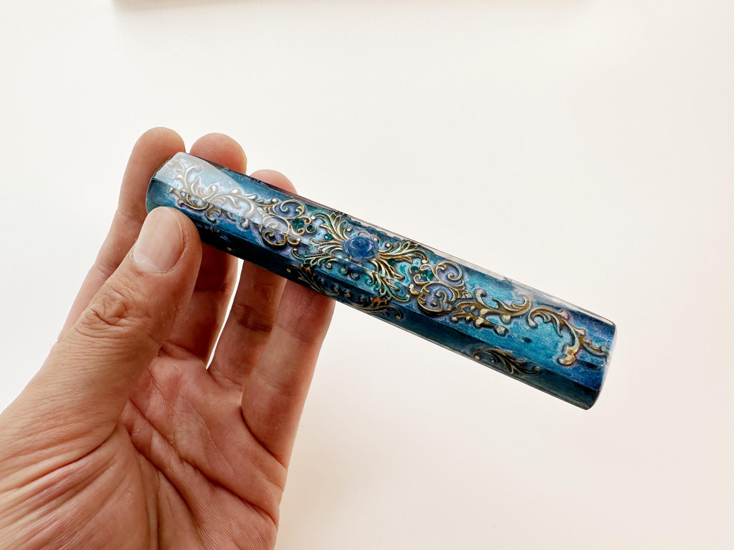 English Blue Rose Keycaps, Artisan Resin Custom Keycap, Mechanical Keyboard Keycap, Gaming Setup, Personalized Gift. - HiJenney