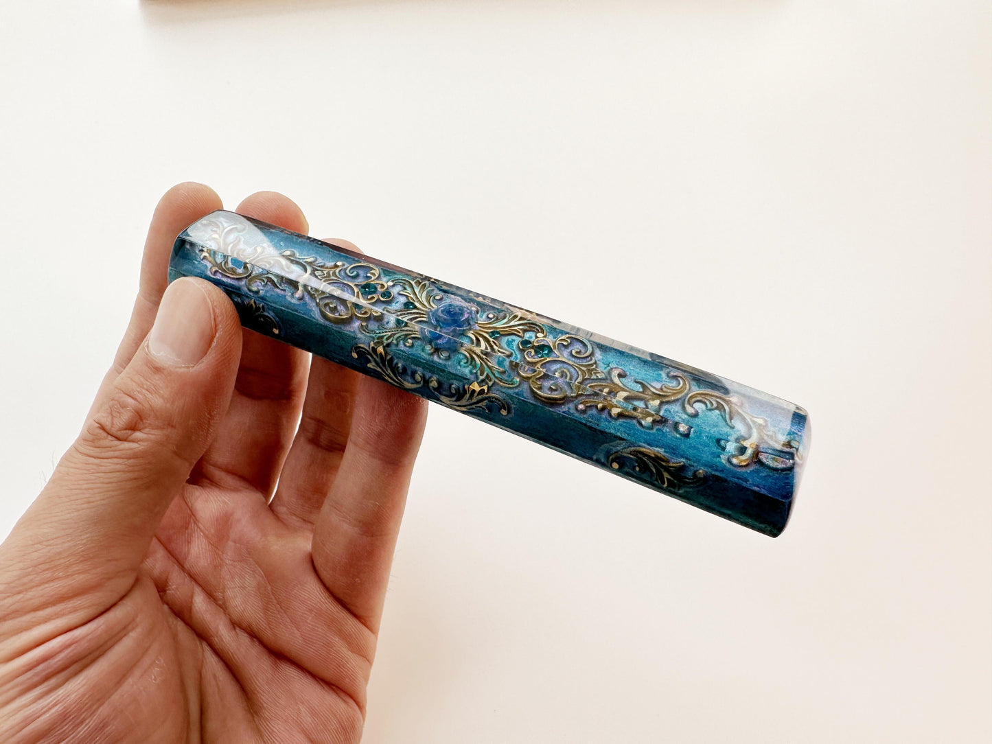 English Blue Rose Keycaps, Artisan Resin Custom Keycap, Mechanical Keyboard Keycap, Gaming Setup, Personalized Gift. - HiJenney