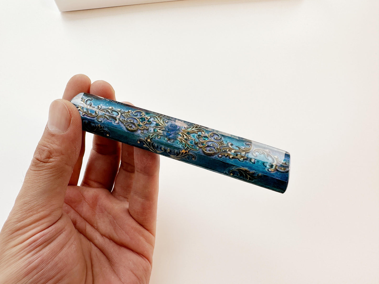 English Blue Rose Keycaps, Artisan Resin Custom Keycap, Mechanical Keyboard Keycap, Gaming Setup, Personalized Gift. - HiJenney