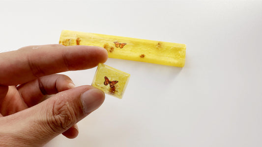 Autumn Leaf Butterfly Keycap, Artisan Resin Light Yellow Keycap, Gaming Setup, Mechanical Keyboard Custom Keycap. - HiJenney