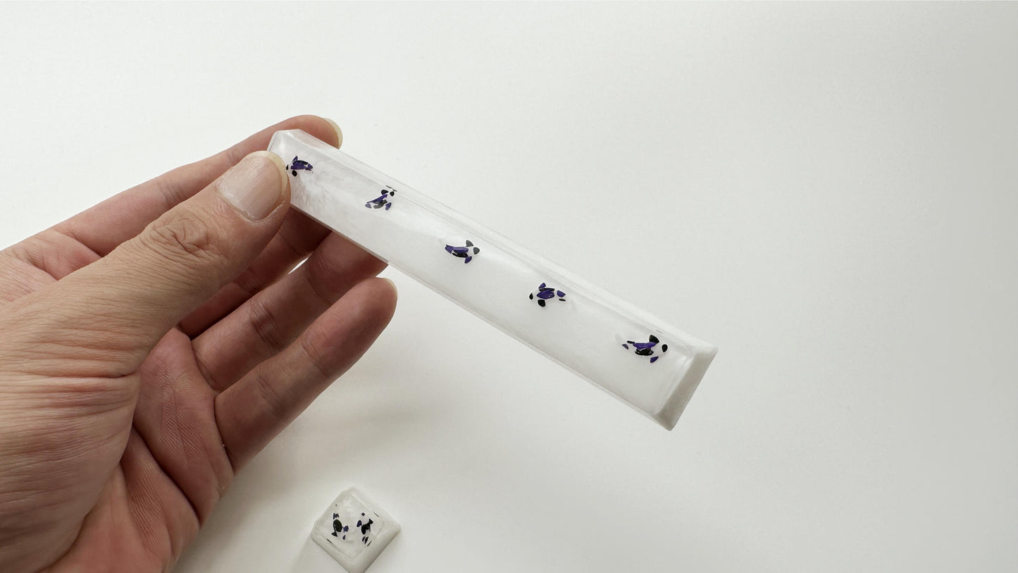 White Custom Keycap, Purple Black White Koi Fish Keycap, Handmade Koi Keycaps, For Mechanical Keyboard. - HiJenney