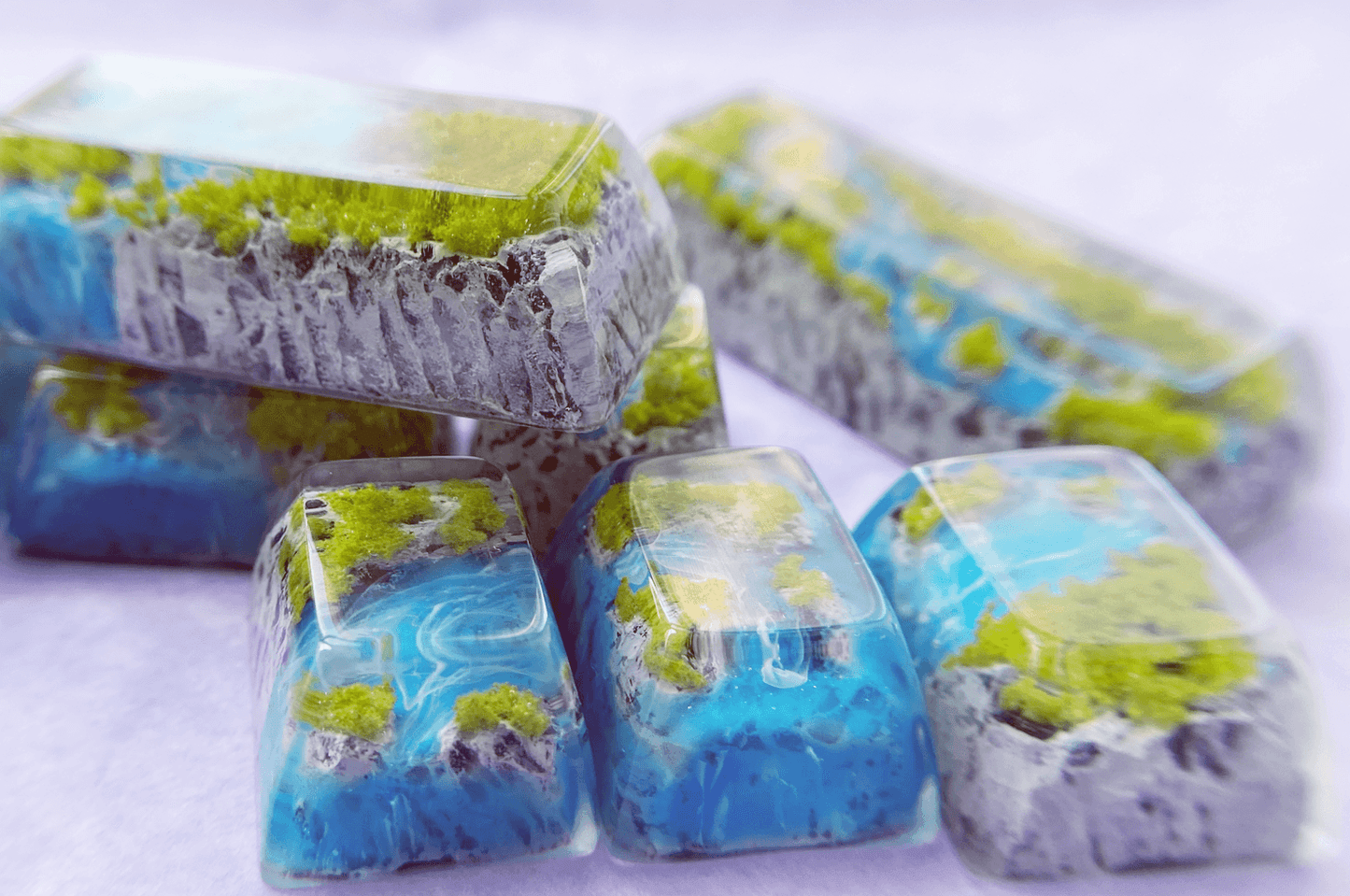 OEM Summer Islands Streams Keycap, Aritsan Resin Keycap, Mountain four Seasons Keycap, Mechanical Keyboard Keycap. - HiJenney