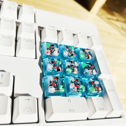 SAKUTA Koi Fish Keycap, Lotus Pond Keycap, Artisan Clear Resin Keycap, Mechanical Keyboard Keycap, Personalized Gift. - HiJenney