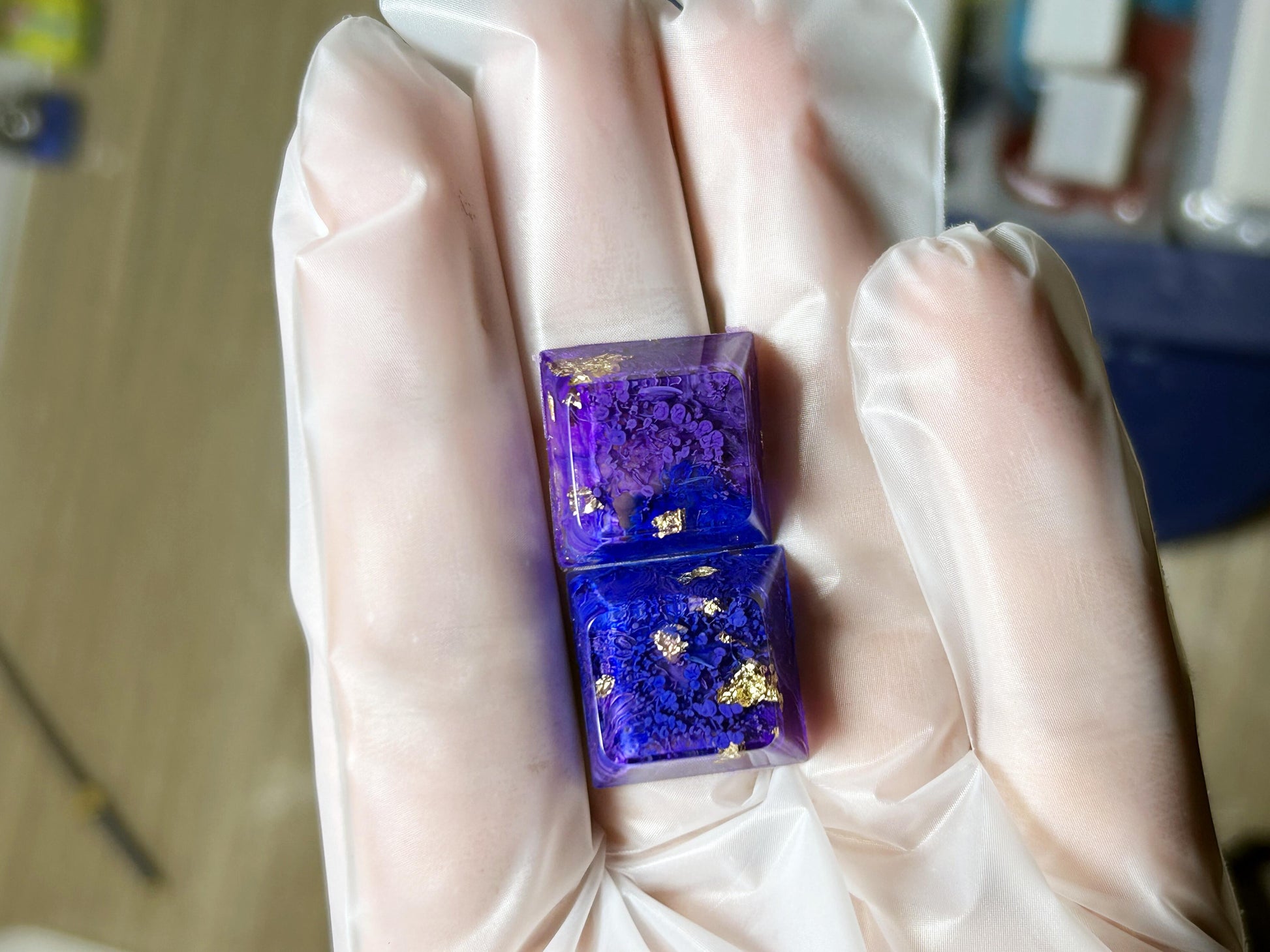 Dark Matter Universe Keycap, Blue-Purple Nebula Keycap, Artisan Resin Keycap, Mechanical Keyboard Cherry Switch Keycap. - HiJenney