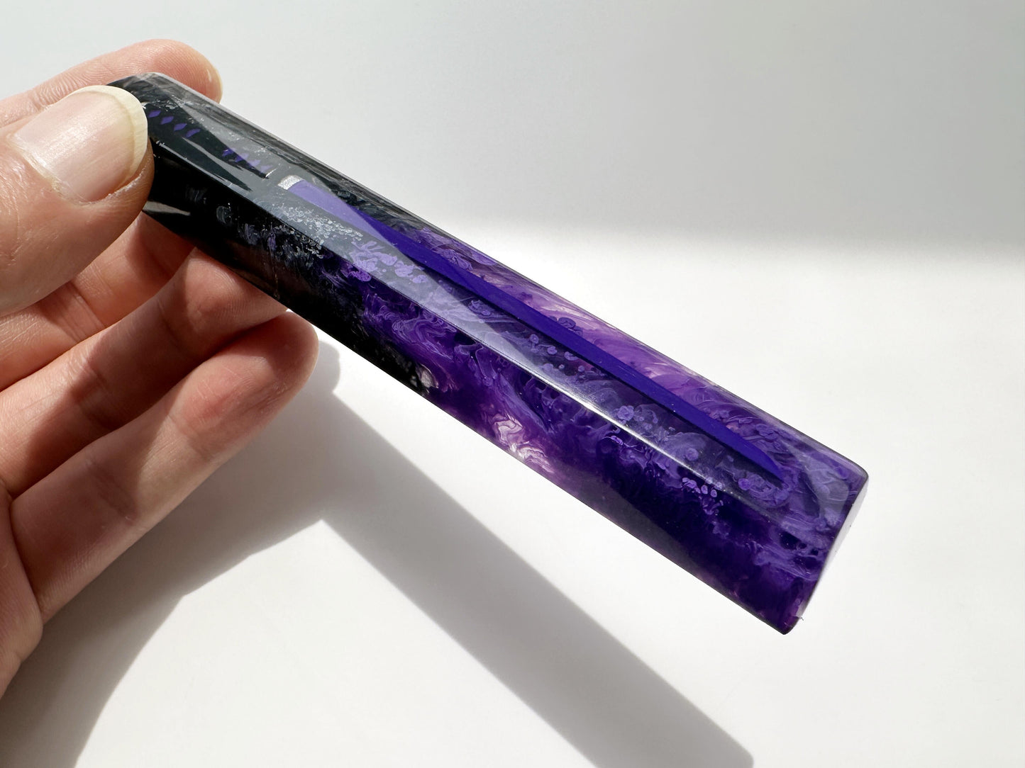 Purple White Katana Space Bar Keycap, Japanese Anime, Samurai Sword, Custom Artisan Resin Keycap, Cherry Switch Keycap. - HiJenney