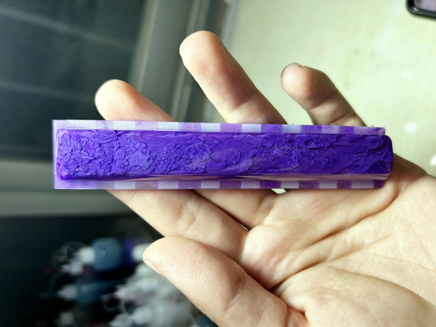 Purple White Katana Space Bar Keycap, Japanese Anime, Samurai Sword, Custom Artisan Resin Keycap, Cherry Switch Keycap. - HiJenney