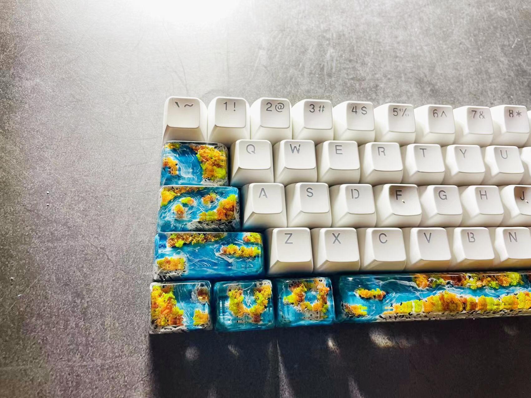 OEM Summer Islands Streams Keycap, Aritsan Resin Keycap, Mountain four Seasons Keycap, Mechanical Keyboard Keycap. - HiJenney