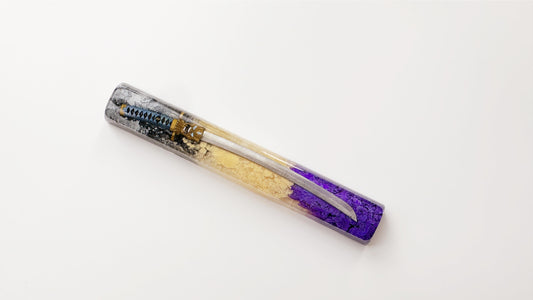 Black Golden Purple Anime Katana Spacebar Keycap, Artisan Resin Custom Keycap, Gaming Setup, Unique Gift. - HiJenney