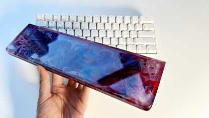 Pearlescent Cosmic Galaxy Wrist Rest, Black Rose Red Wrist Rest, Artisan Resin Wrist Rest, Laptop Mouse Wrist Rest, Game Desk Decor. - HiJenney