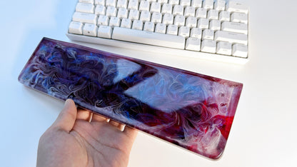 Pearlescent Cosmic Galaxy Wrist Rest, Black Rose Red Wrist Rest, Artisan Resin Wrist Rest, Laptop Mouse Wrist Rest, Game Desk Decor. - HiJenney