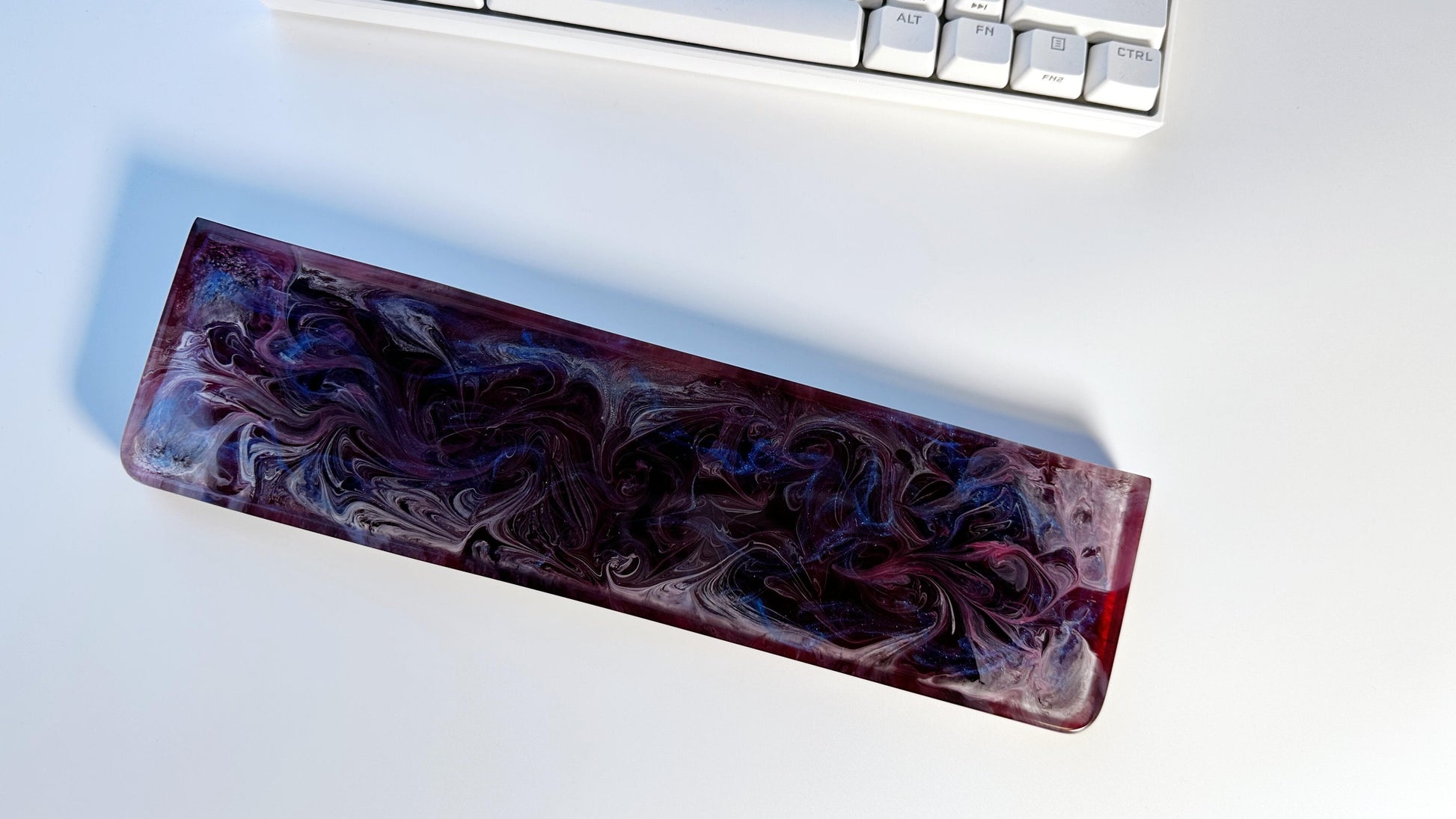 Pearlescent Cosmic Galaxy Wrist Rest, Black Rose Red Wrist Rest, Artisan Resin Wrist Rest, Laptop Mouse Wrist Rest, Game Desk Decor. - HiJenney